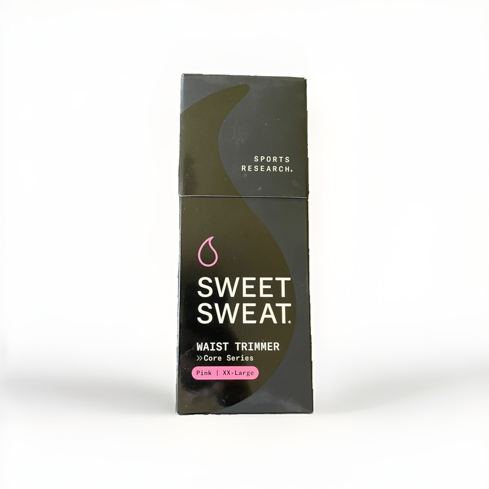 Sweet Sweat Waist Trimmer Band (Women & Men) - Trainer Belt - Black / Pink XXL